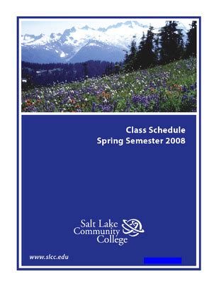 "Class Schedule 2008: Spring Semester" by Salt Lake Community College