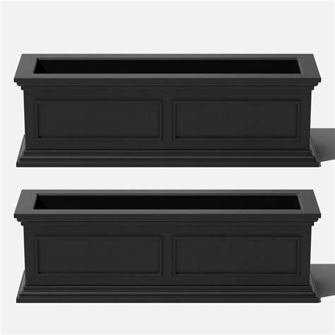 Veradek Brixton Window Box 36" Plastic Planter 2-Pack Black - Walmart ...