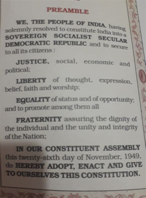 Define Preamble?explain any four gruilding principle in the Preamble of ...