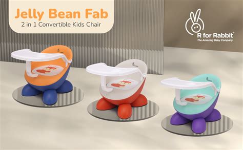 Jelly Bean Fab Kids Chair Blue Orange 2 in 1 Meal Chair - R for Rabbit