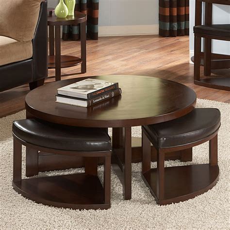 Round Coffee Table Ottoman Combo: Stylish Storage & Comfort in One Piece