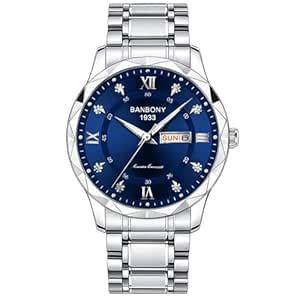 Buy POSHI Stainless Steel Men's Watch – Roman Numerals, Rhinestones ...