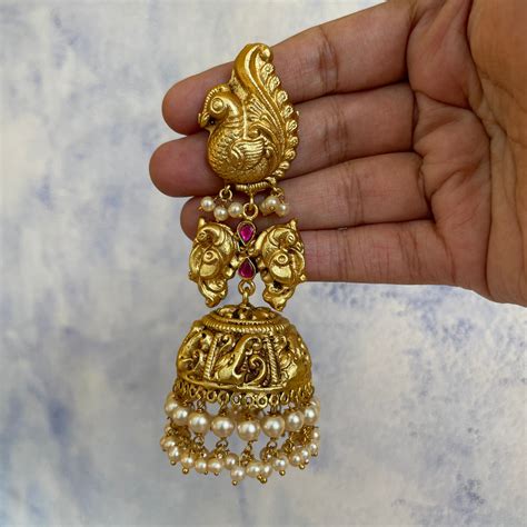 Kundan Jadau Peacock Three layer Jumkha – Nakshatra Chennai