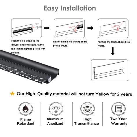 Buy LED Aluminum Channel Skirting,3 x 2m Skirting LED Strip Light ...