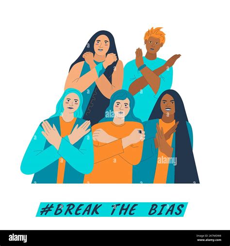 Break the bias female group. Womens international day. Movement against ...