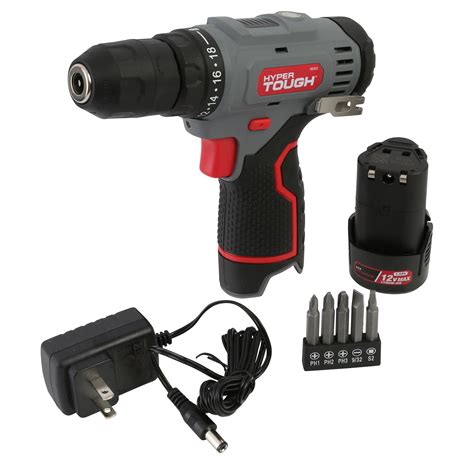 Hyper Tough 12V Max* Lit-Ion Cordless 3/8-inch Drill Driver with 1.5Ah ...