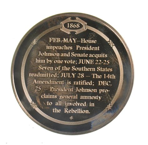 HUGE Bronze Medal Depicting Impeachment Of President Johnson | Property ...