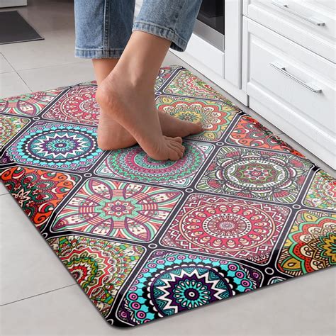 Amazon.com: QIYI Boho Anti Fatigue Kitchen Mat, 3/5" Thick Foam ...
