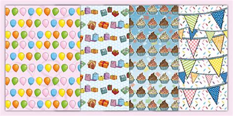 Birthday Pattern Posters Pack - Twinkl Birthday