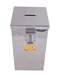 SHIV SHAKTI ARTS® Stainless Steel Ractangular Shape Money Bank Piggy ...