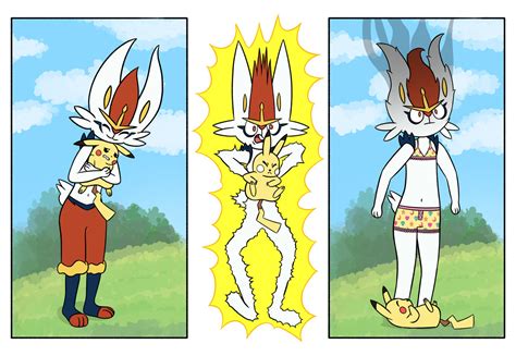 Cinderace hugging pikachu comic by pazymomo on DeviantArt