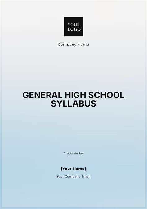 Free Printable Syllabus Template High School