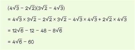 (4 sqrt(3)-2 sqrt(2))(3 sqrt(2)+4 sqrt(3)) - Brainly.in