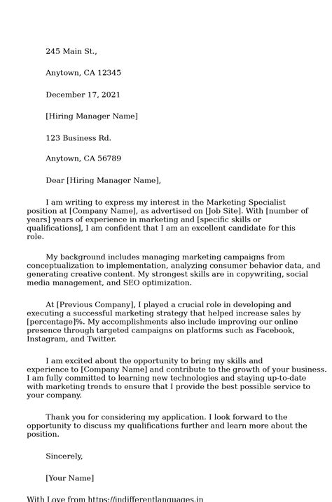 2 Examples of Writing A Cover Letter Examples