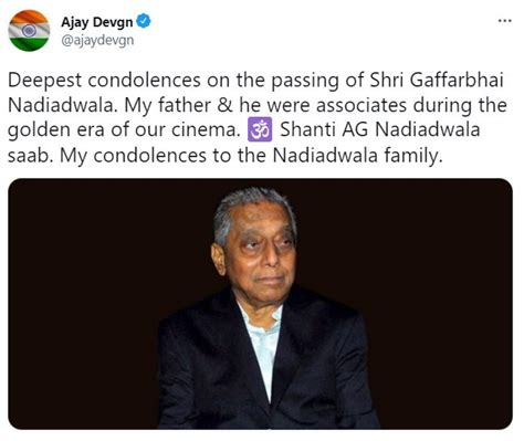 Ajay Devgn mourns veteran film producer Abdul Gaffar Nadiadwala's death
