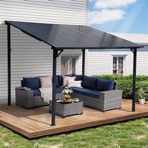 Cobana 8 X 10 Gazebo Hardtop Wall Mounted Lean To | Desertcart INDIA