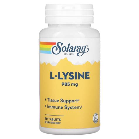Solaray, L-Lysine, 985 mg, 90 Tablets (328 mg per Tablet)