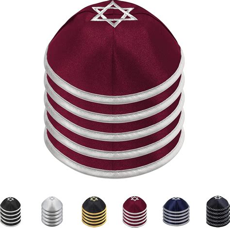 Buy Ateret Judaica Yarmulke for Men & Boys 5-Pack Satin Kippah Cap ...