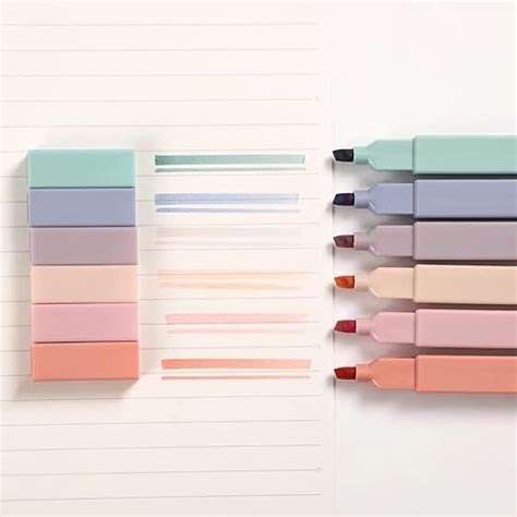 Mezco Multicolor Highlighter Marker Aesthetics Kawaii Stationary Pen ...