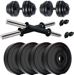 GYM BANDITS 20 KG PVC Dumbbell Set Combo From Home Exercise Adjustable ...