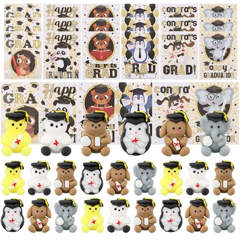 Buy Sotiff 24 Sets Graduation Animal Toy with Cards Gift Set Graduation ...