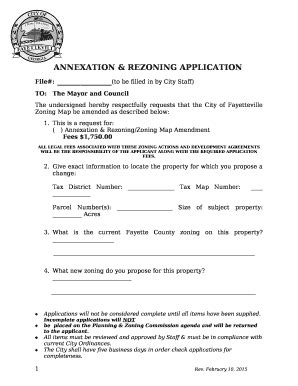 ANNEXATION & REZONING APPLICATION Doc Template | pdfFiller