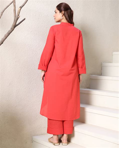 Buy Tie-up Detailed Cotton Kurta Set Online in India – Ambraee
