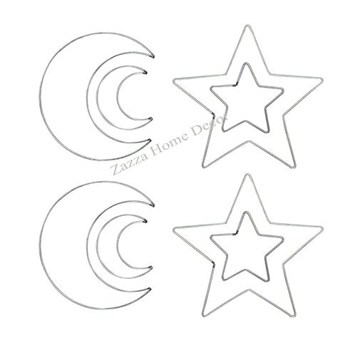 Zazza Home Decor's 8 Pieces Metal Dream Catcher Rings Moon Shape and ...
