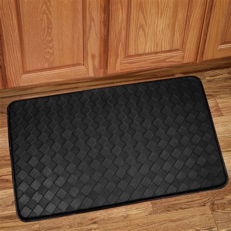 Memory Foam Anti Fatigue Kitchen Floor Mat Rug 30 x 18 - Diamond Black ...