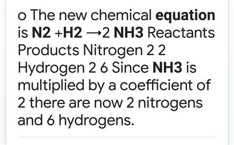 the reaction of a N2 + H2 gives C NH3 - Brainly.in