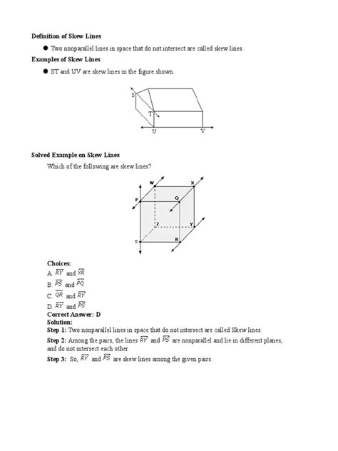 Image result for Example of Skew Line