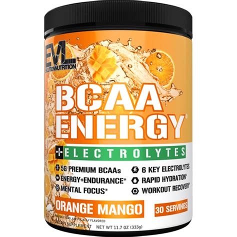 Evlution Nutrition BCAA Energy + Electrolytes Orange Mango -- 30 ...