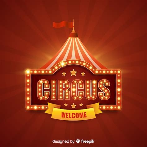 Vintage circus licht teken achtergrond | Premium Vector