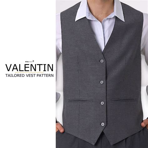 VALENTIN – Men Tailored Vest Sewing Pattern – KittyPatterns