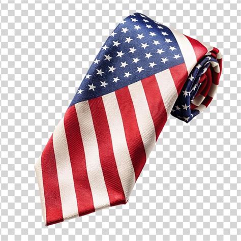 Patriotic tie with american flag isolated on transparent background ...