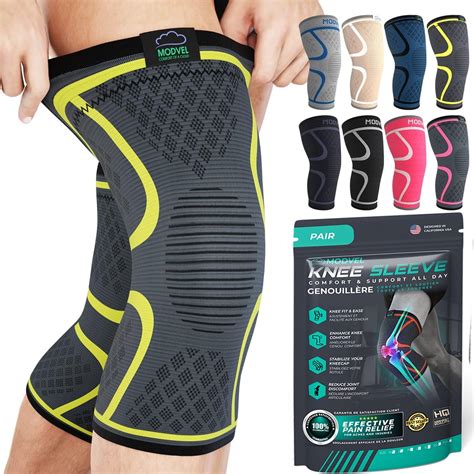 MODVEL 2 Pack Compression Knee Braces for Men & Women – Knee Support ...