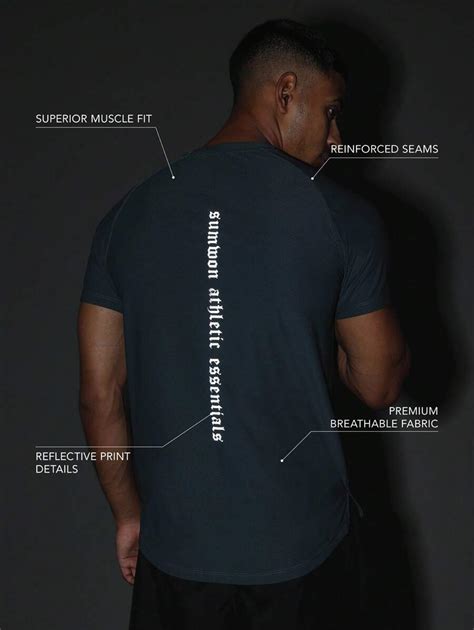 SUMWON Premium Athletic Performance T-Shirt With Reflective Spine Print ...