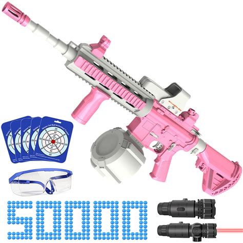Buy Large Splatter Ball Electric Blaster Pink M416 with Goggles and ...