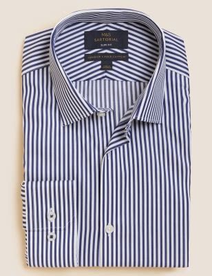 Slim Fit Pure Cotton Striped Shirt