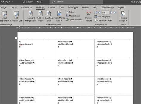 Mail Merge Labels 的图像结果