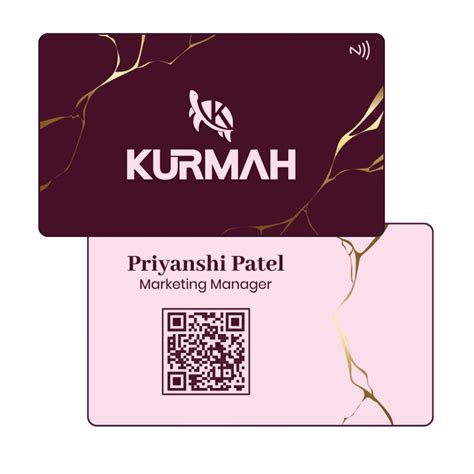 NFC Business Card | Maroon and Light Pink Color Marble Design – Kurmah