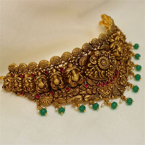 Buy Green Stone Hanging Choker in Kerala, India | Chungath Jewellery ...