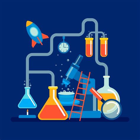 Flat design science lab concept | Free Vector