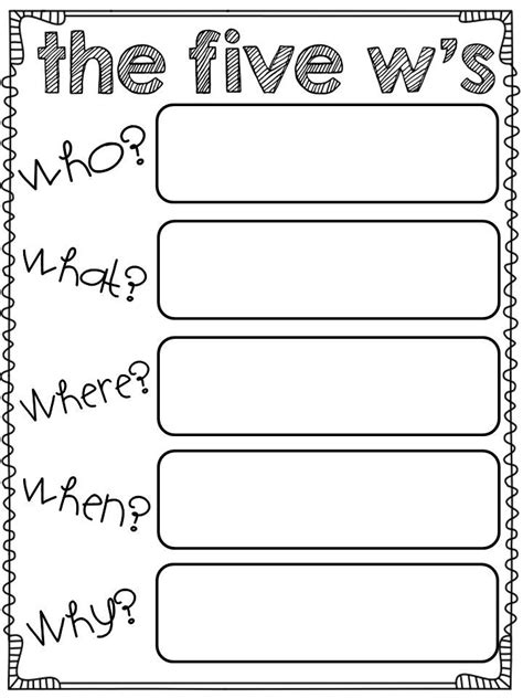 5 W Worksheet