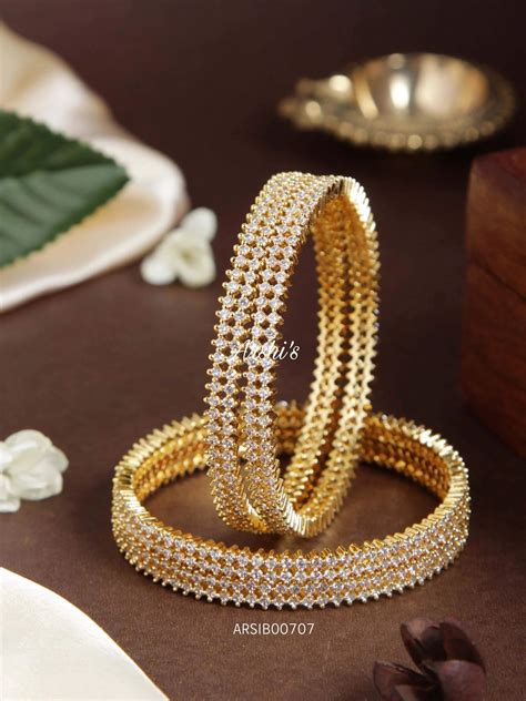 Bridal AD White Stone Bangles – Arshis