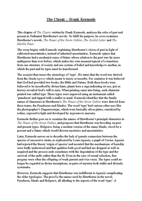 The classic easy summary - Literary Criticism And Academic Writing - MG ...