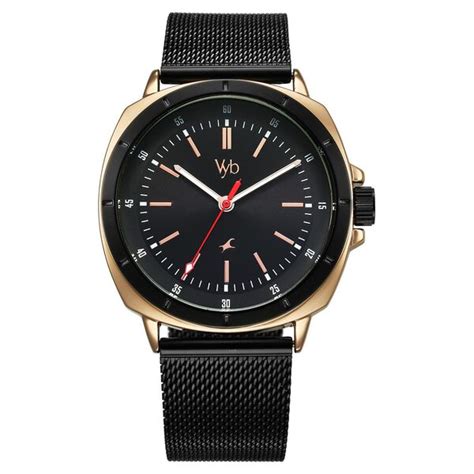 Buy Online Fastrack Vyb Pioneer Quartz Analog Black Dial Black Metal ...