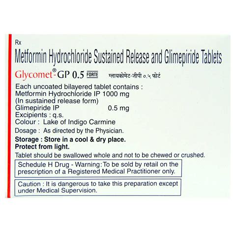 Glycomet-GP 0.5 Tablet | Uses, Side Effects, Price | Apollo Pharmacy