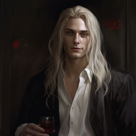 Pin by Miam S. on Fantasy | White hair men, Male vampire, Long white hair