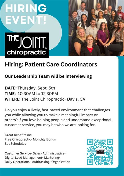 Were Hiring Patient Care Coordinators! | The Joint Chiropractic (Davis) | September 5, 2024